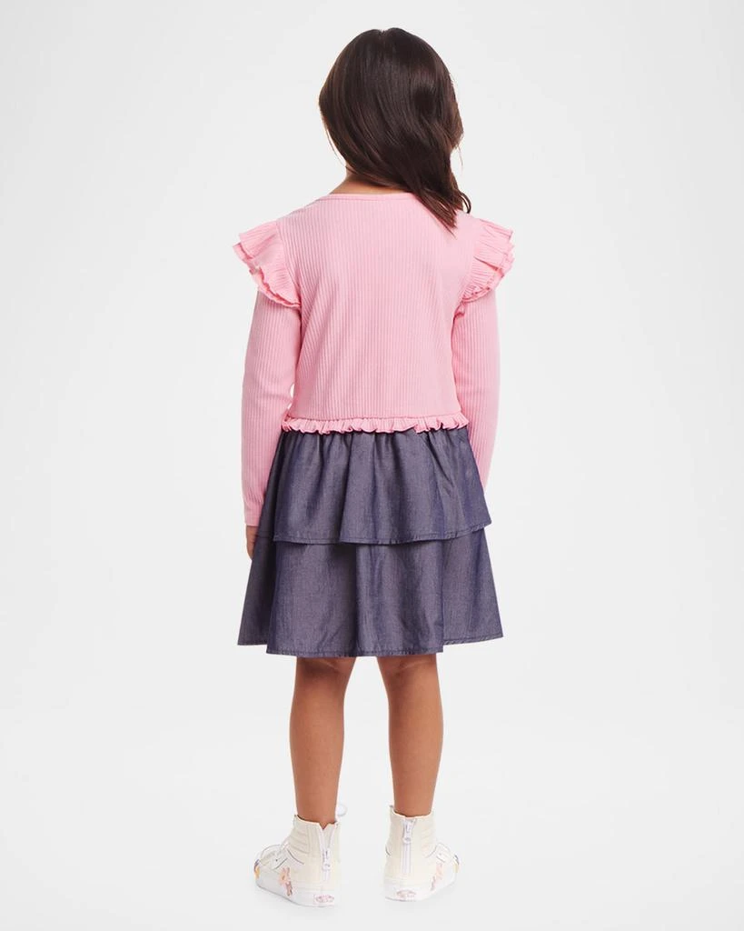 商品Andy & Evan|Girl's Rib Knit Tiered Skirt Combo Dress, Size 2T-6X,价格¥485,第3张图片详细描述