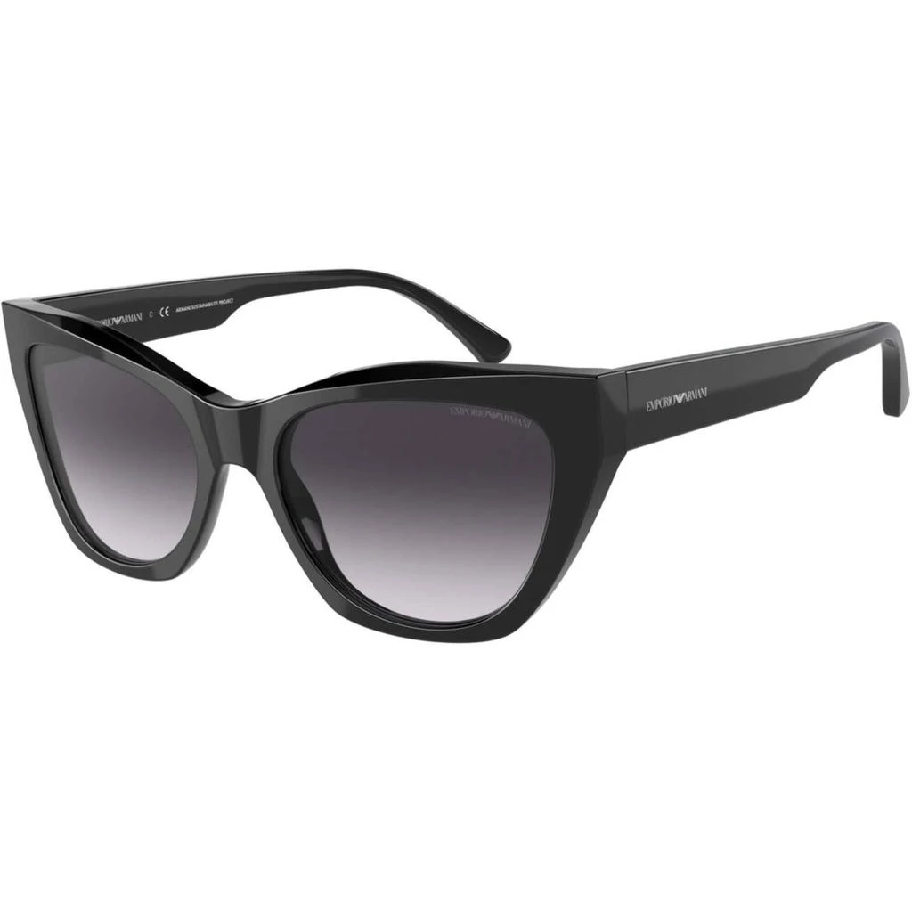 商品Emporio Armani|Emporio Armani Women's Sunglasses - Shiny Black Plastic Cat Eye Frame | 4176F 54108G,价格¥756,第1张图片