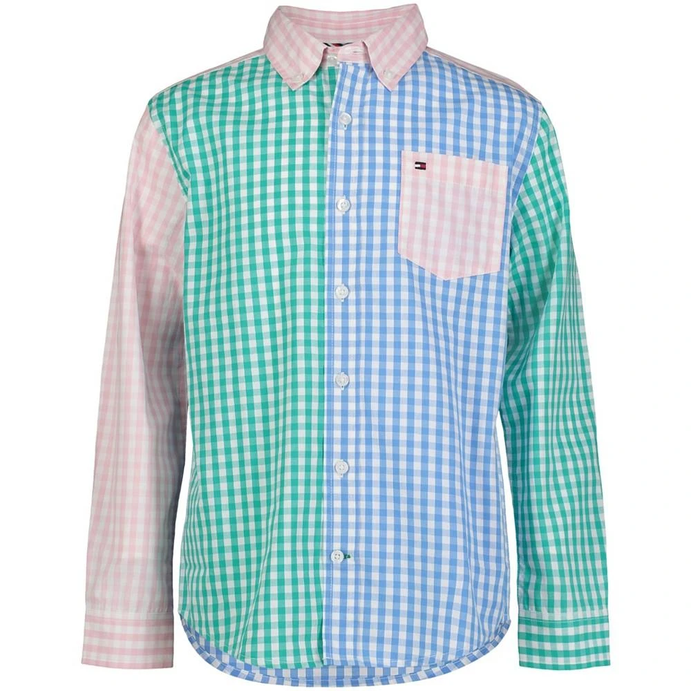 商品Tommy Hilfiger|Big Boys Multi Color Gingham Long Sleeves Shirt,价格¥113,第1张图片