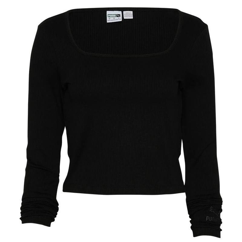 商品Puma|PUMA Classic Square Neck Ribbed Top - Women's,价格¥265,第1张图片