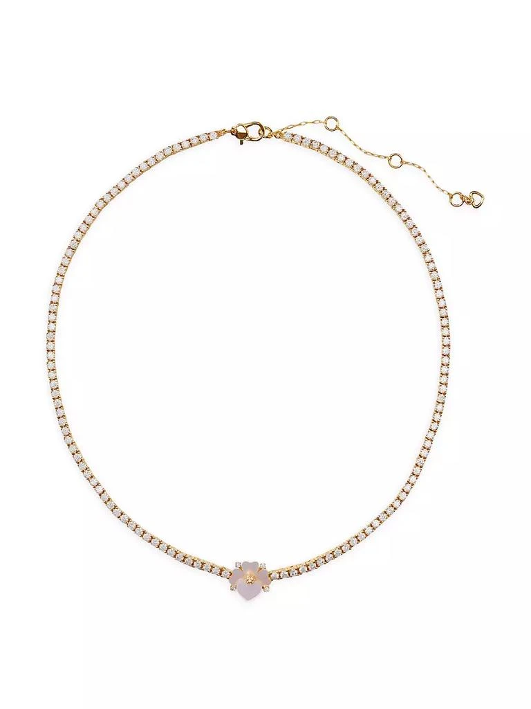 商品Kate Spade|Precious Pansy Gold-Plated, Cubic Zirconia & Mother-Of-Pearl Tennis Necklace,价格¥1476,第1张图片