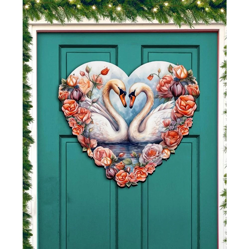 商品Designocracy|Holiday Door Decor Wooden Wall Decor Swans Love G. DeBrekht,价格¥1099,第3张图片详细描述
