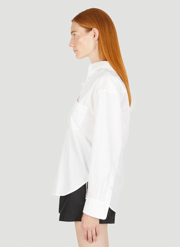 Off-Shoulder Scrunchie Shirt in White商品第3张图片规格展示