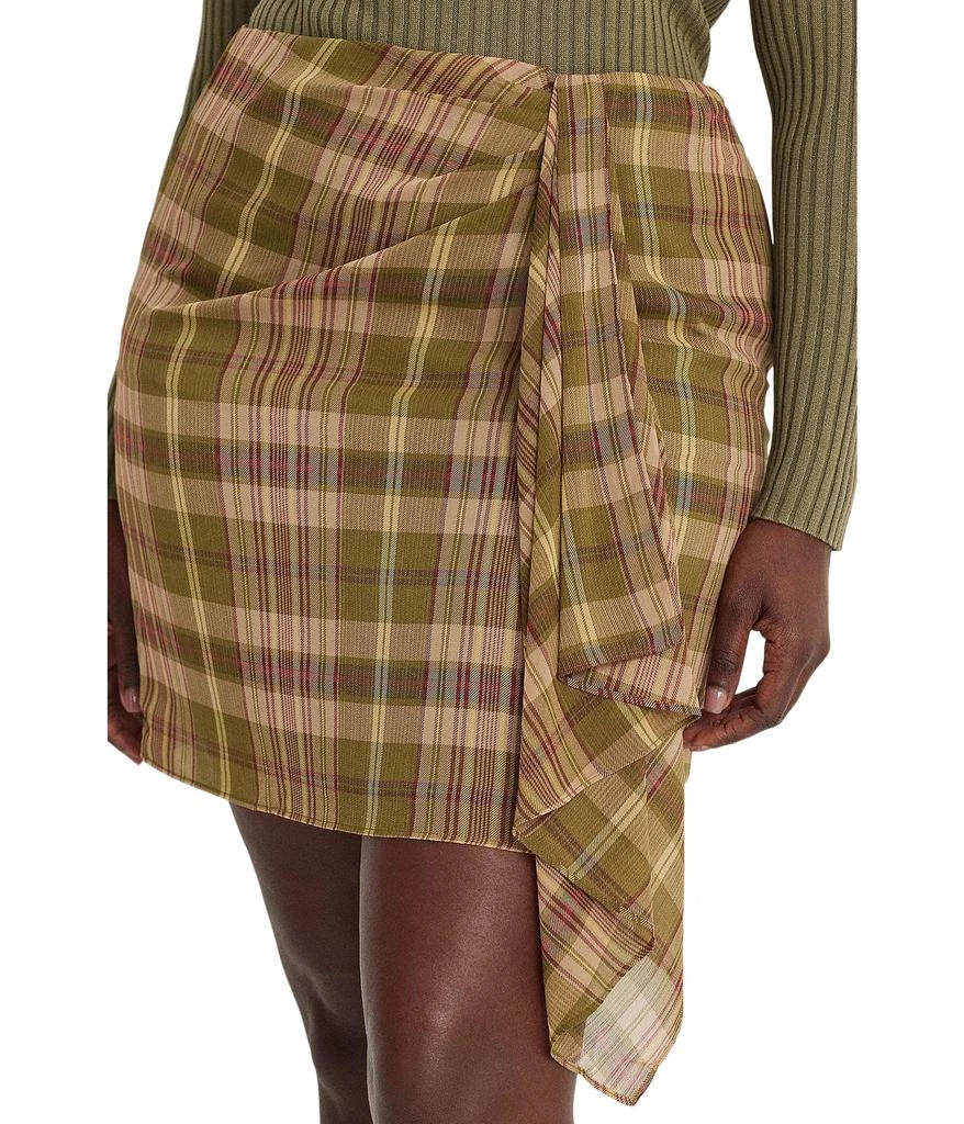 商品Ralph Lauren|Plus Size Plaid Ruffle-Trim Georgette Skirt,价格¥281,第3张图片详细描述