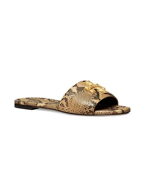 商品Tory Burch|Eleanor Snake-Embossed Leather Slides,价格¥925,第2张图片详细描述