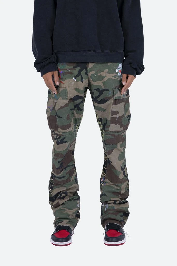 商品MNML|Contrast Bootcut Cargo Pants - Woodland Camo,价格¥570,第4张图片详细描述