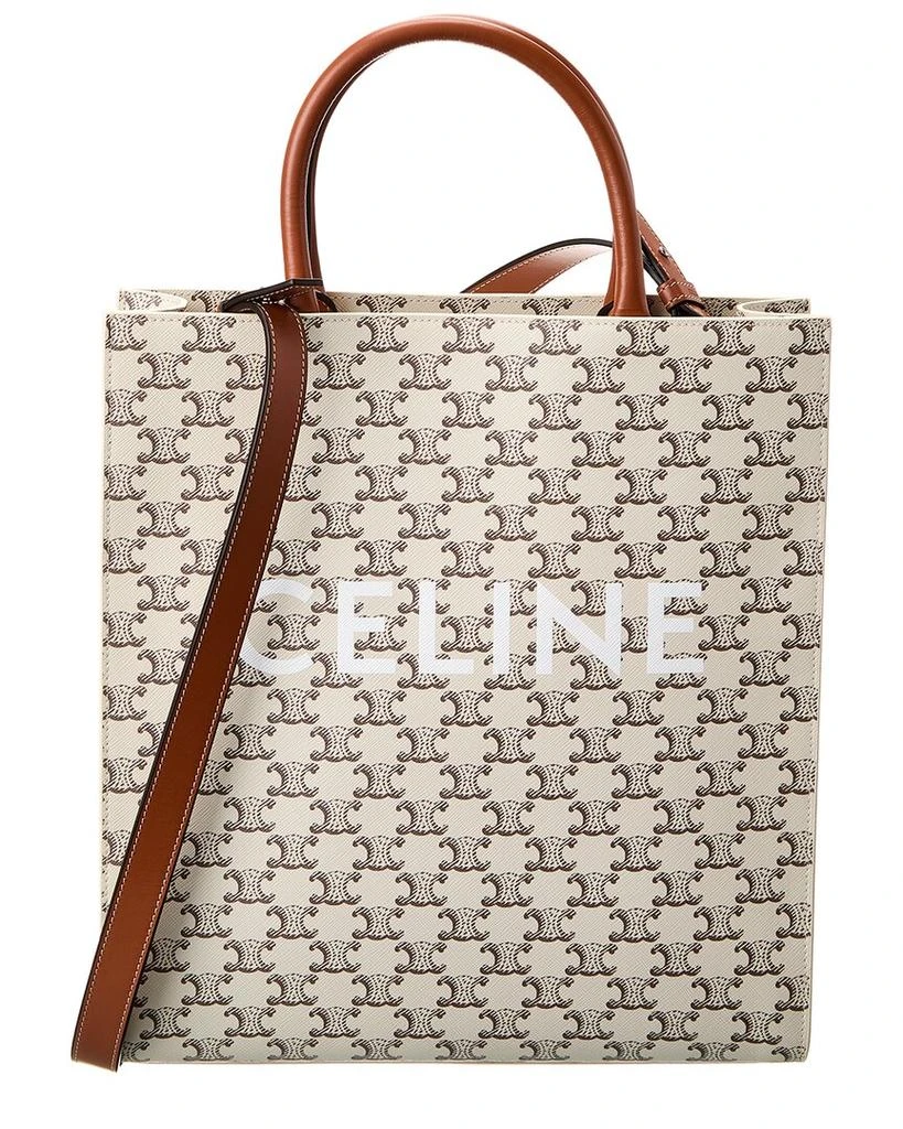 商品Celine|CELINE Vertical Cabas Medium Triomphe Canvas & Leather Tote,价格¥11916,第1张图片