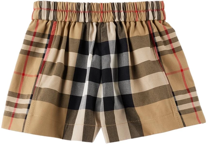 商品Burberry|驼色格纹婴儿短裤,价格¥911,第2张图片详细描述