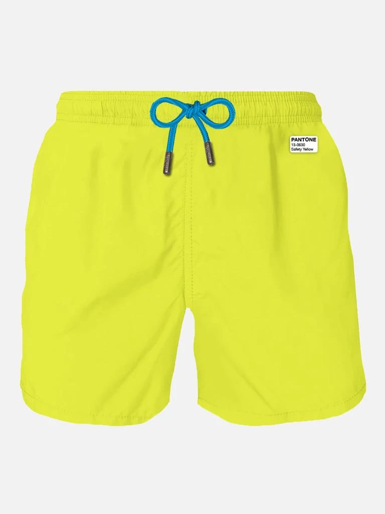 商品Mc2 Saint Barth|Man Fluo Yellow Lightweight Fabric Swim Shorts Lighting Pantone | Pantone® Special Edition,价格¥1315,第1张图片