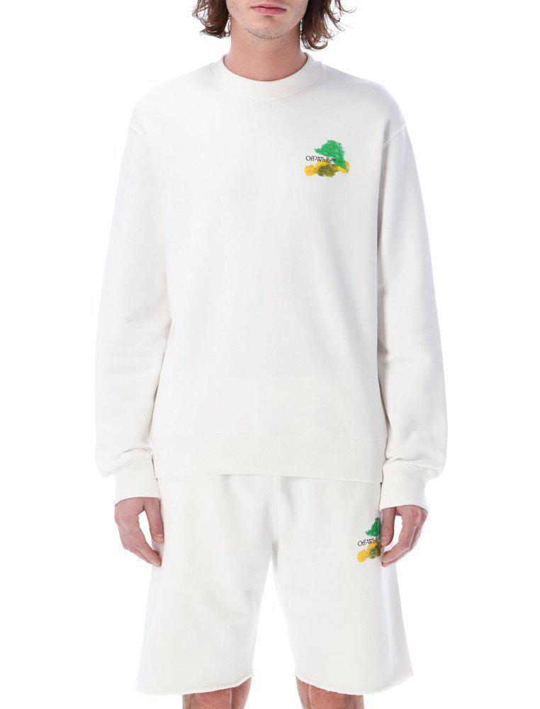商品Off-White|Off-White Logo Printed Crewneck Sweatshirt,价格¥3321-¥3430,第1张图片