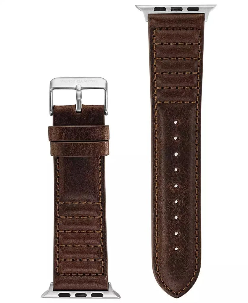 商品Vince Camuto|Men's Brown Stitched Pattern Premium Leather Band Compatible with 42/44/45/Ultra/Ultra 2 Apple Watch,价格¥491,第3张图片详细描述