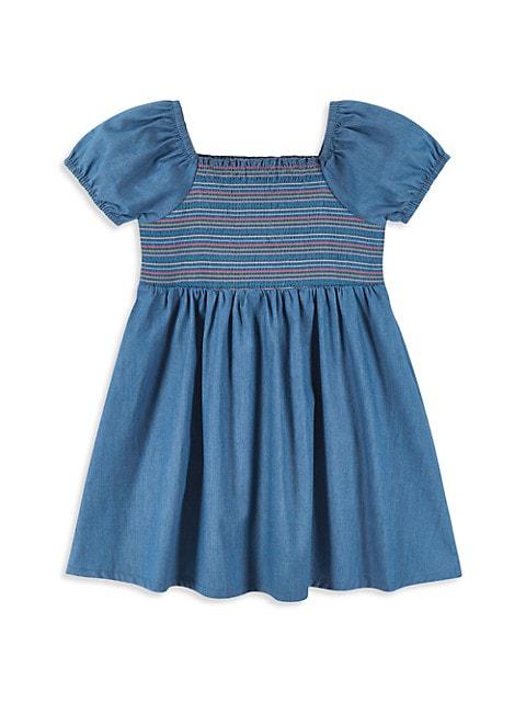 Little Girl's Smocked Chambray Dress商品第1张图片规格展示