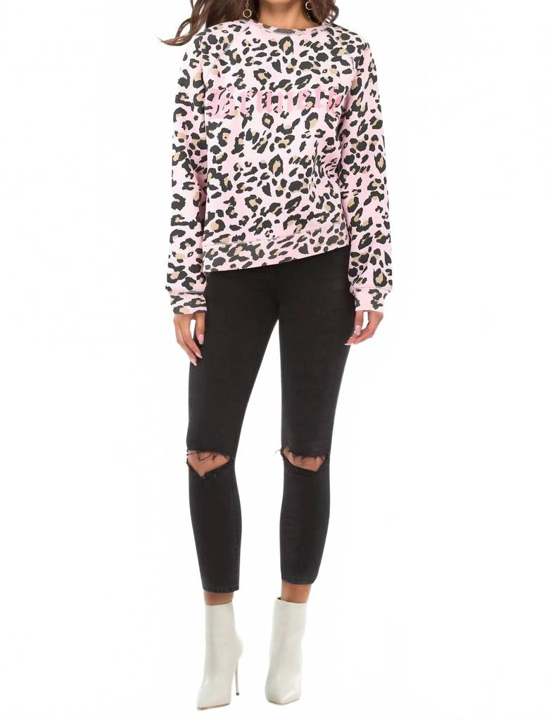 商品BRUNETTE THE LABEL|Middle Sister Crewneck Sweatshirt In Pink Leopard,价格¥594,第3张图片详细描述