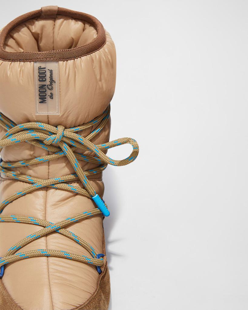 Suede Nylon Lace-Up Short Snow Boots商品第4张图片规格展示