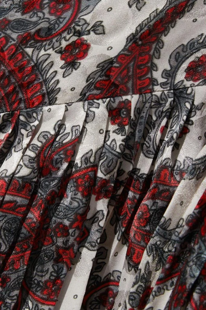 商品Isabel Marant|Jorja asymmetric printed silk-blend satin-jacquard midi dress,价格¥4616,第4张图片详细描述