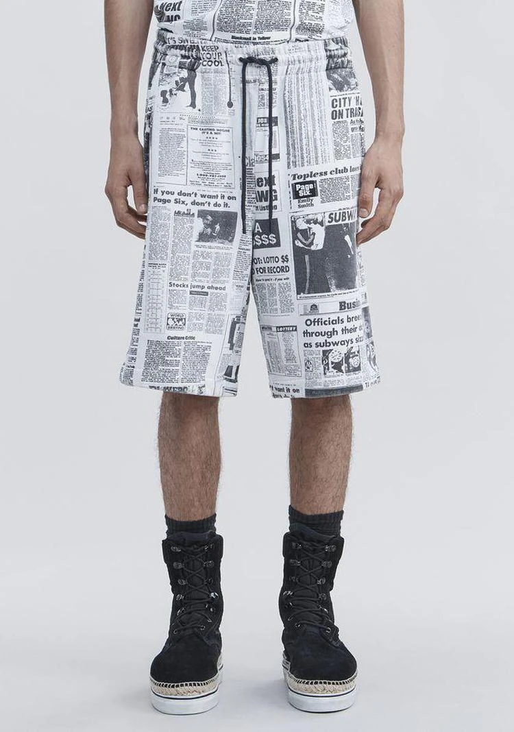 商品Alexander Wang|PAGE SIX NEWSPAPER 短裤,价格¥1173,第2张图片详细描述