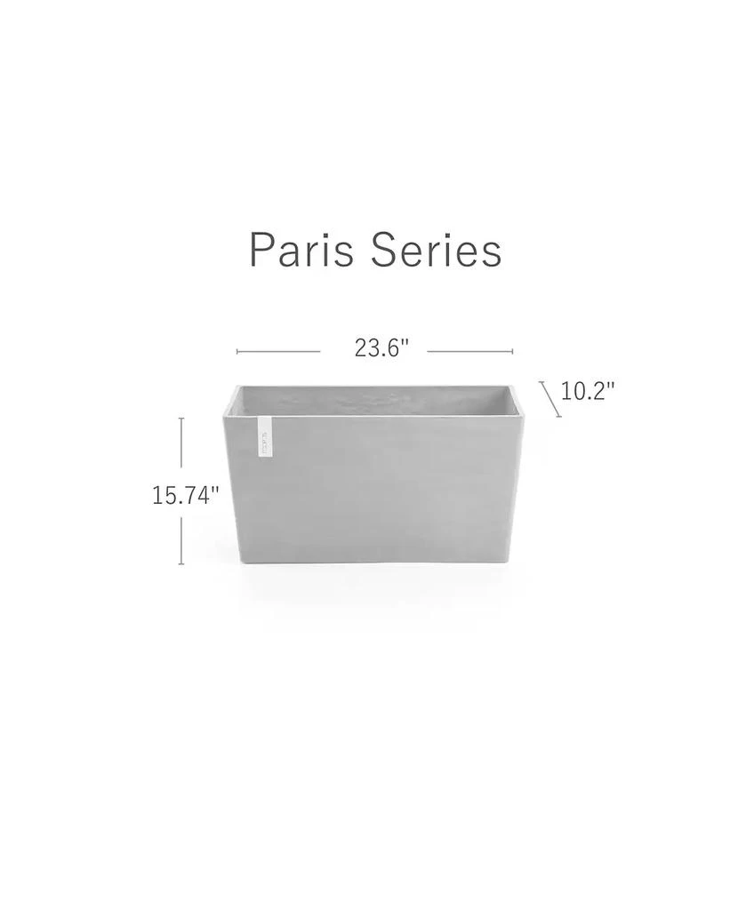 商品ECOPOTS|Paris Durable Modern Plastic Rectangular Planter, 23.5in,价格¥767,第3张图片详细描述
