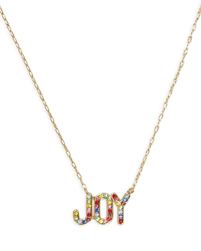 商品Kate Spade|Rainbow Multicolor Pavè Joy Pendant Necklace in Gold Tone, 16"-19",价格¥326,第1张图片