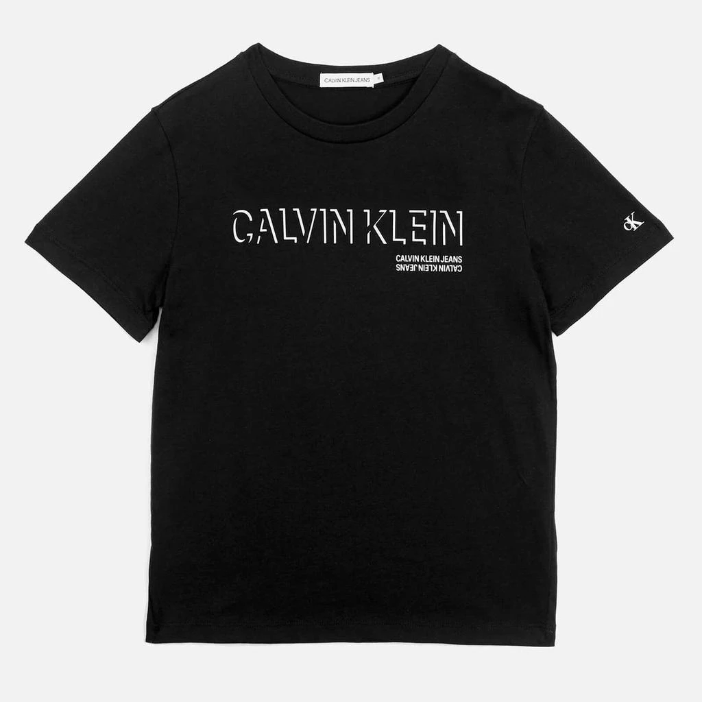 商品Calvin Klein|Calvin Klein Boys' Shadow Logo T-Shirt - Ck Black,价格¥167,第1张图片