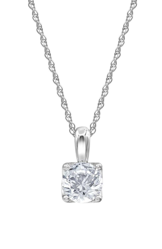 Badgley Mischka 14K White Gold Round Lab Created Diamond Solitaire Pendant Necklace - 1.00 ctw商品第1张图片规格展示