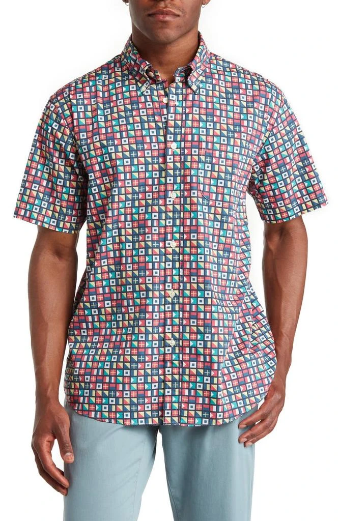 商品Brooks Brothers|Flag Print Short Sleeve Button-Down Shirt,价格¥248,第1张图片