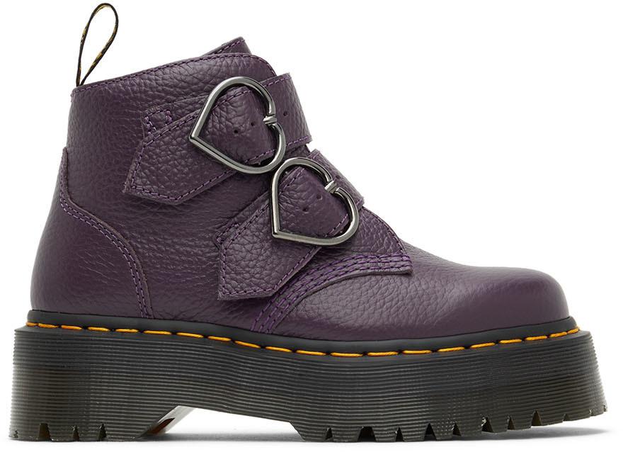 Purple Devon Heart Platform Boots商品第1张图片规格展示