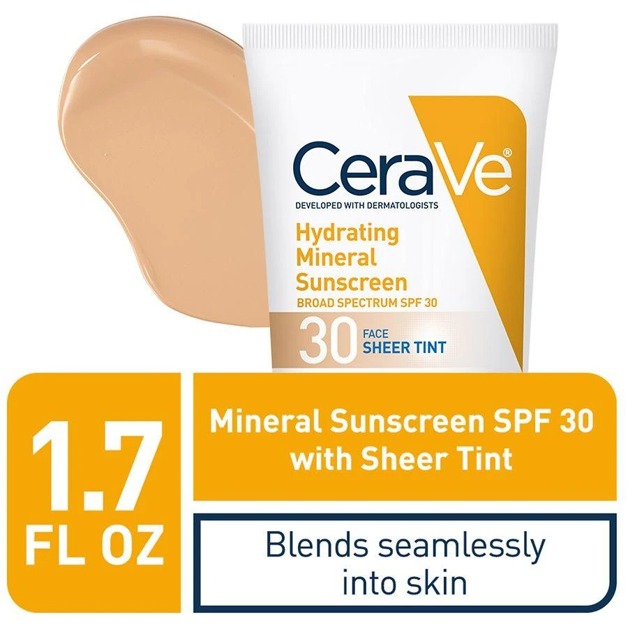 商品CeraVe|Hydrating Mineral Sunscreen SPF 30 for Face with Sheer Tint,价格¥159,第5张图片详细描述