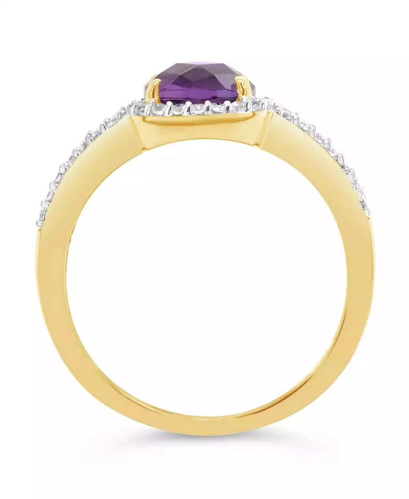 商品Macy's|Amethyst (1-1/3 ct. t.w.) and Lab Grown White Sapphire (1/4 ct. t.w.) Ring in 10k Yellow Gold,价格¥7813,第3张图片详细描述