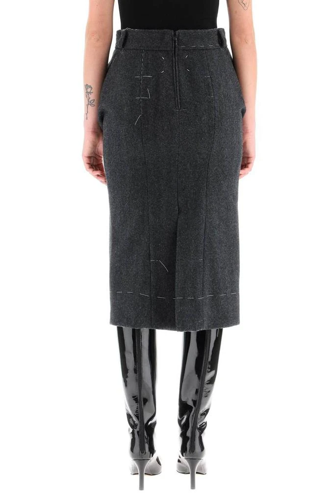 商品MAISON MARGIELA|Maison margiela wool midi skirt with stitching,价格¥5697,第3张图片详细描述