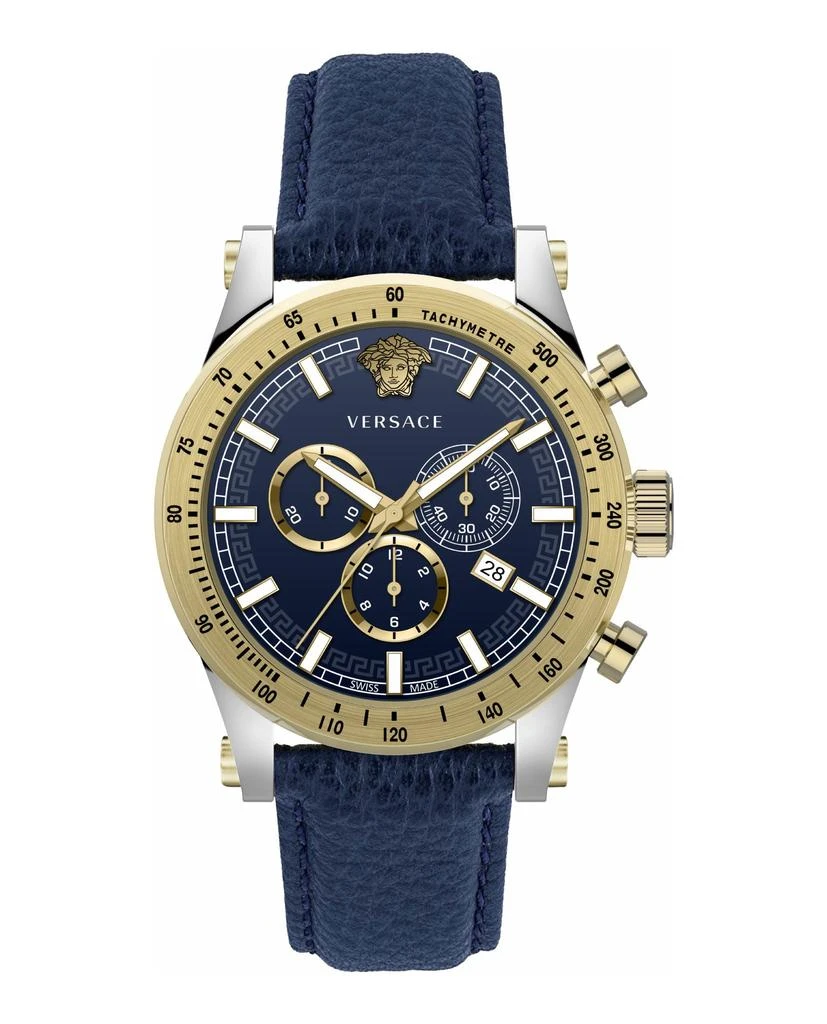 商品Versace|Chrono Sporty Leather Watch,价格¥4568,第1张图片