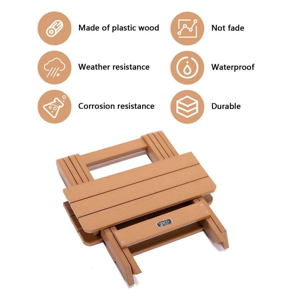 商品Simplie Fun|Adirondack Portable Folding Side Table Square All-Weather and Fade-Resistant Plastic,价格¥882,第4张图片详细描述