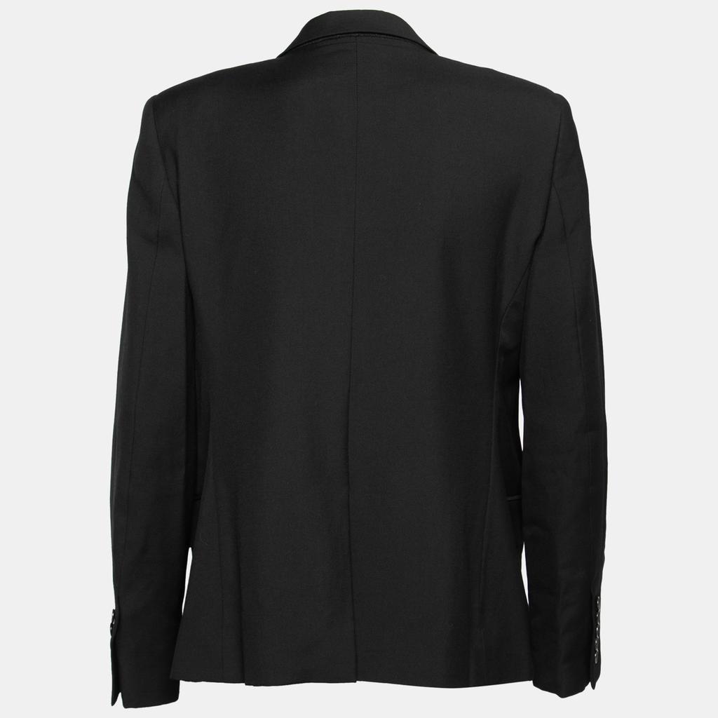 商品[二手商品] Yves Saint Laurent|Saint Laurent Black Wool Button Front Blazer XL,价格¥4061,第4张图片详细描述