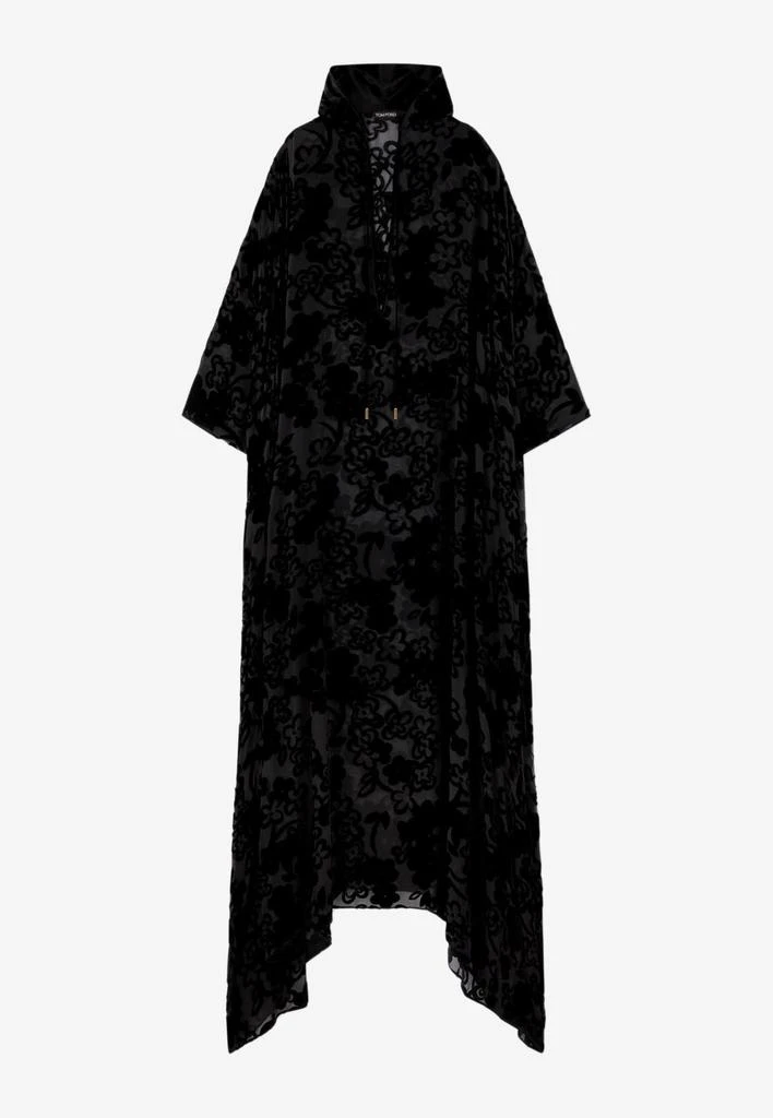 商品Tom Ford|Floral Jacquard Hooded Kaftan Dress,价格¥30951,第3张图片详细描述