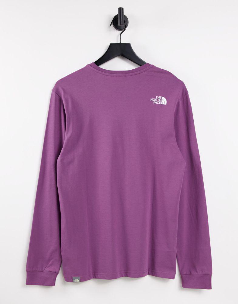The North Face Simple Dome long sleeve t-shirt in purple商品第3张图片规格展示