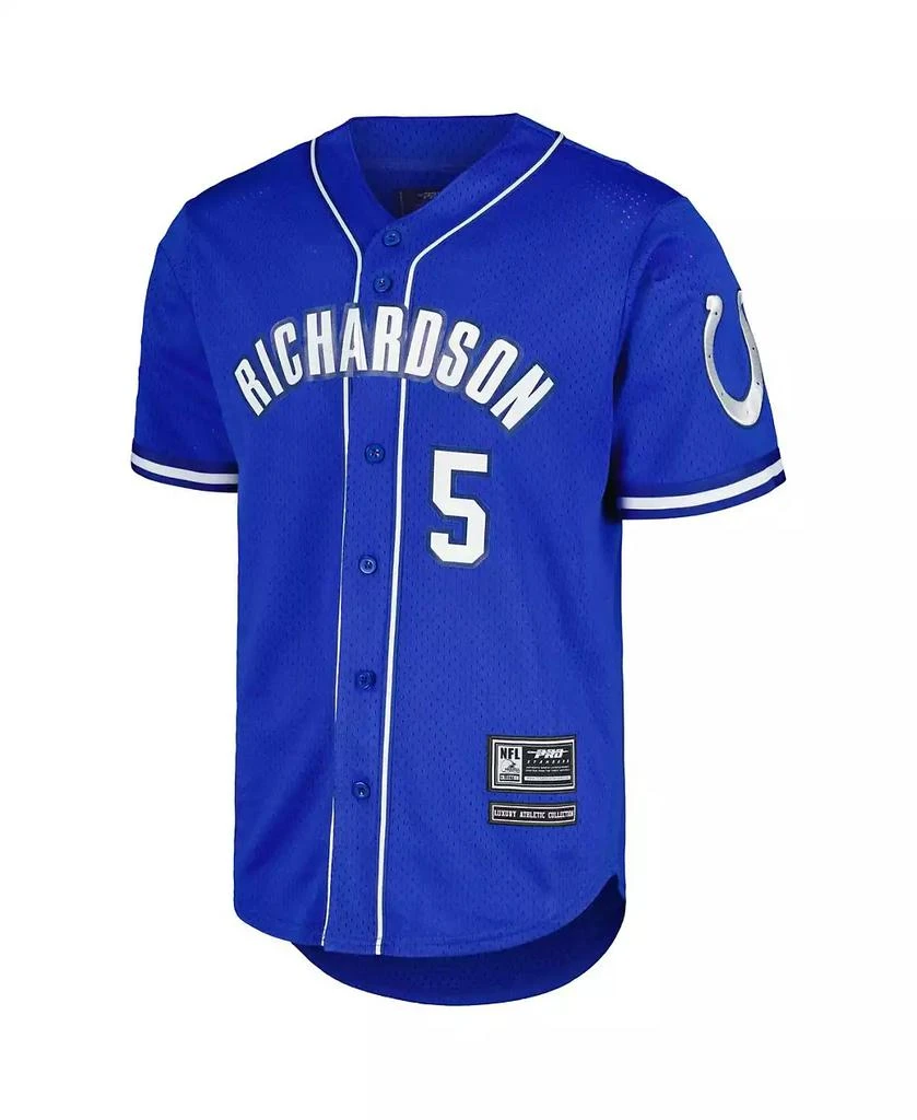 商品Pro Standard|Men's Anthony Richardson Royal Indianapolis Colts Mesh Baseball Button-Up T-shirt,价格¥815,第3张图片详细描述