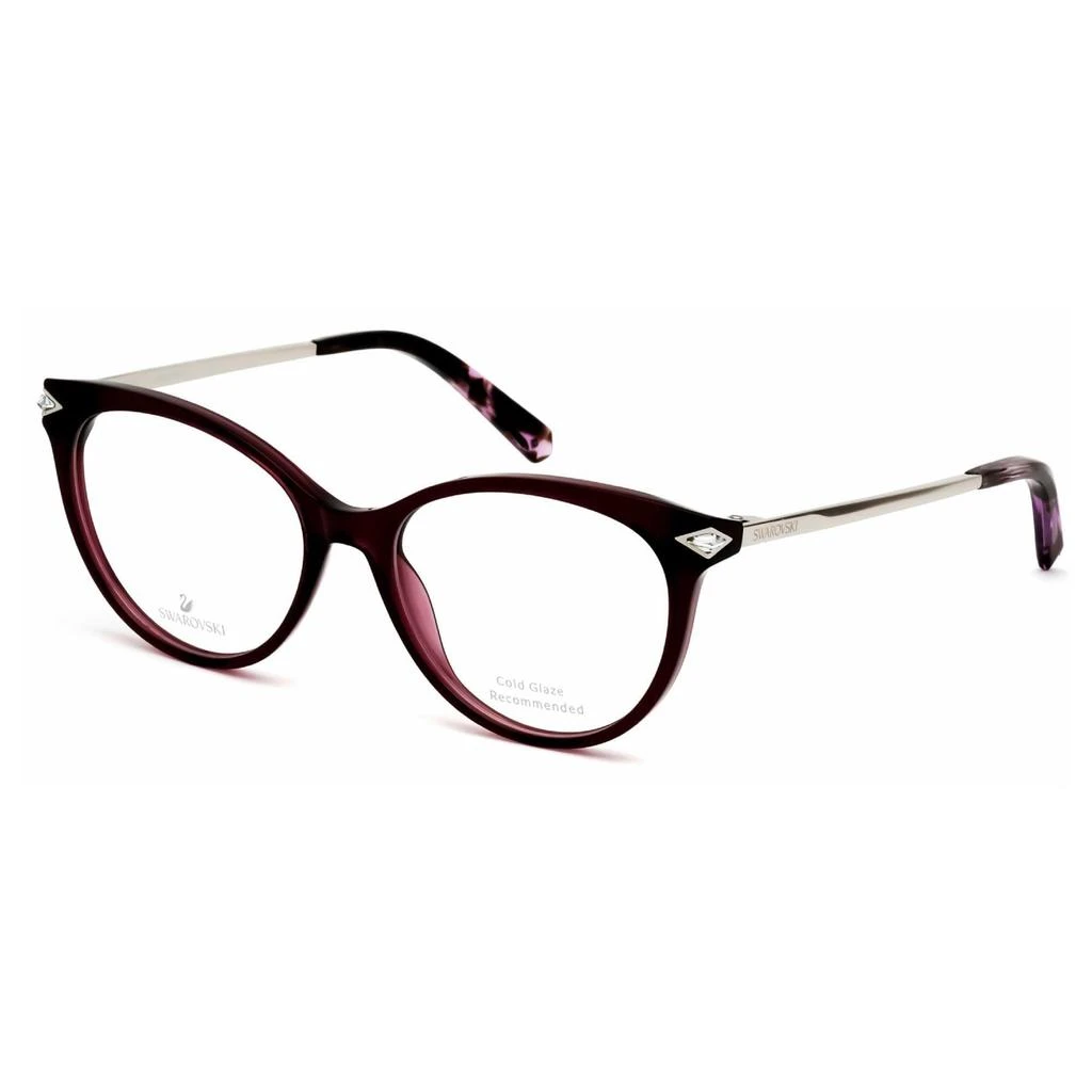 商品Swarovski|Swarovski Women's Eyeglasses - Shiny Bordeaux Frame Clear Demo Lens | SK5312 069,价格¥299,第1张图片