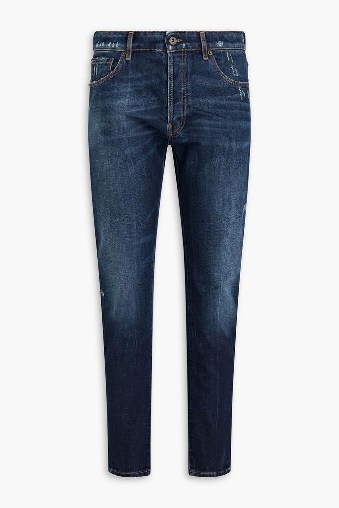 Slim-fit distressed denim jeans商品第1张图片规格展示