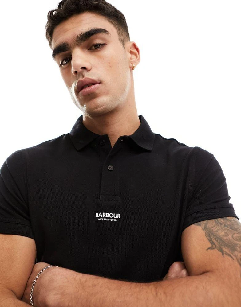 商品Barbour|Barbour International Formula polo in black exclusive to asos,价格¥466,第1张图片