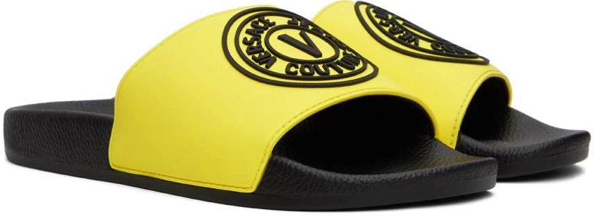 商品Versace|Yellow V-Emblem Slides,价格¥667,第4张图片详细描述