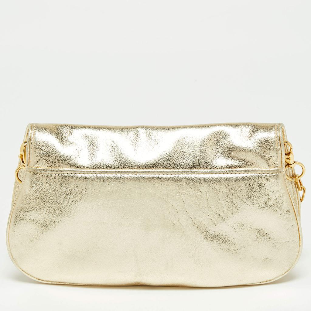 商品[二手商品] Tory Burch|Tory Burch Metallic Gold Leather Reva Logo Crossbody Bag,价格¥1632,第6张图片详细描述