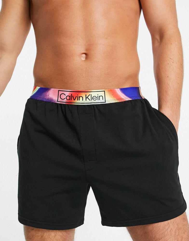 Calvin Klein pride sleep shorts with contrast waistband in black商品第3张图片规格展示