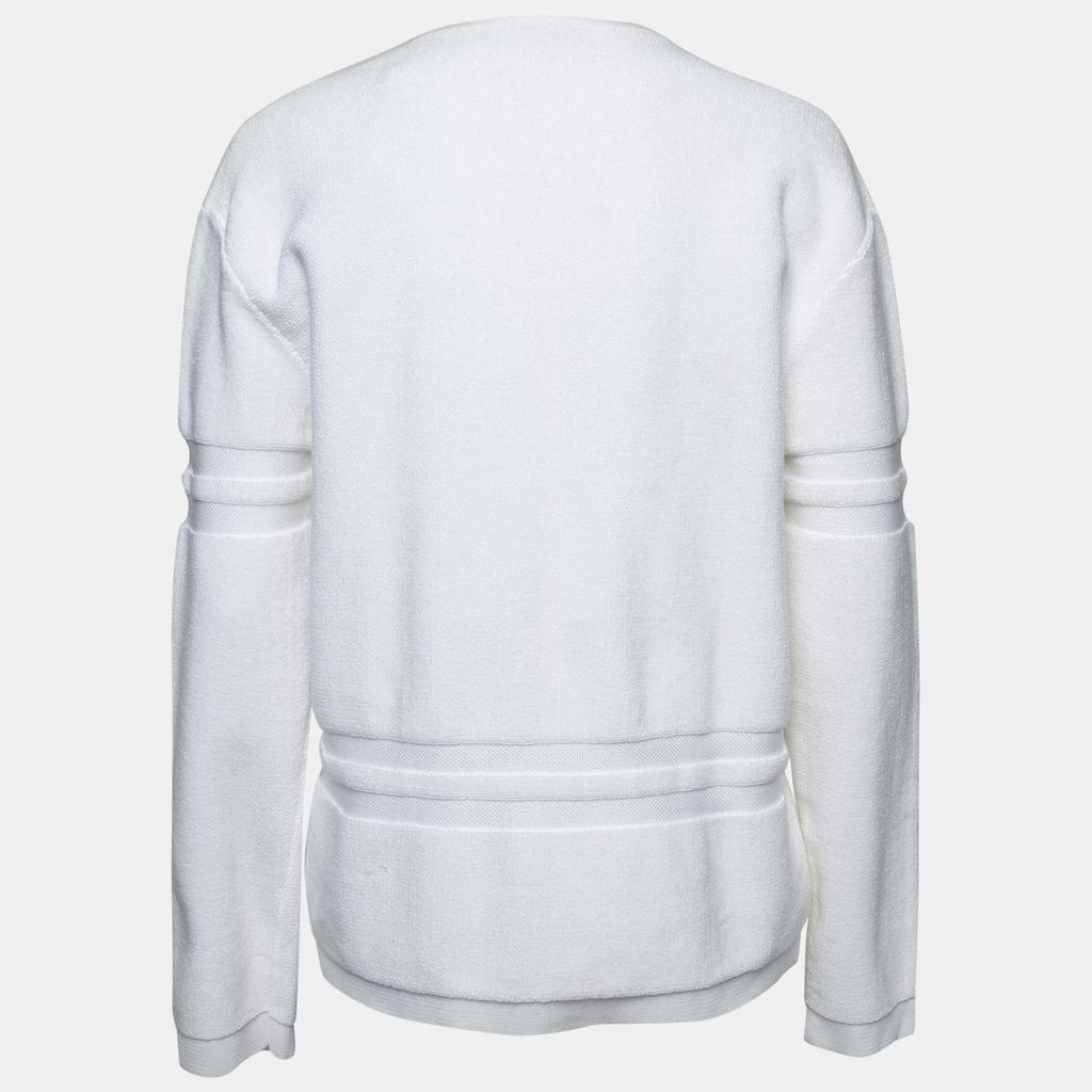 Alexander Wang White Terrycloth Knit Wet Embossed Sweatshirt M商品第2张图片规格展示