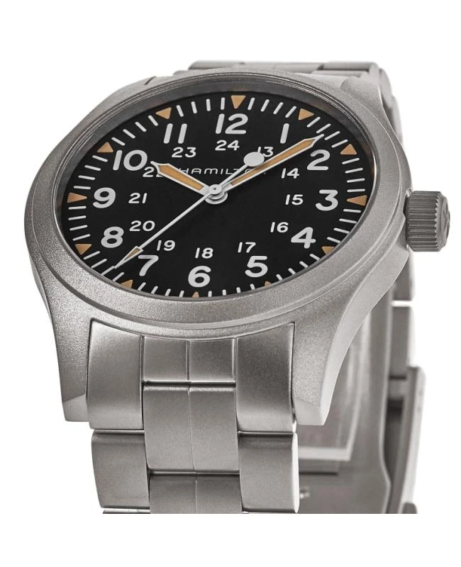 商品Hamilton|Hamilton Khaki Field Mechanical Manual Winding Black Dial Steel Men's Watch H69529133,价格¥4123,第3张图片详细描述