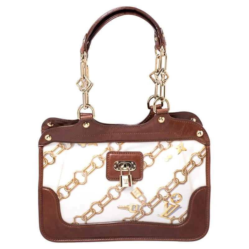 商品[二手商品] Louis Vuitton|Louis Vuitton Brown/White Monogram Coated Canvas Linda Charms Bag,价格¥6855,第1张图片