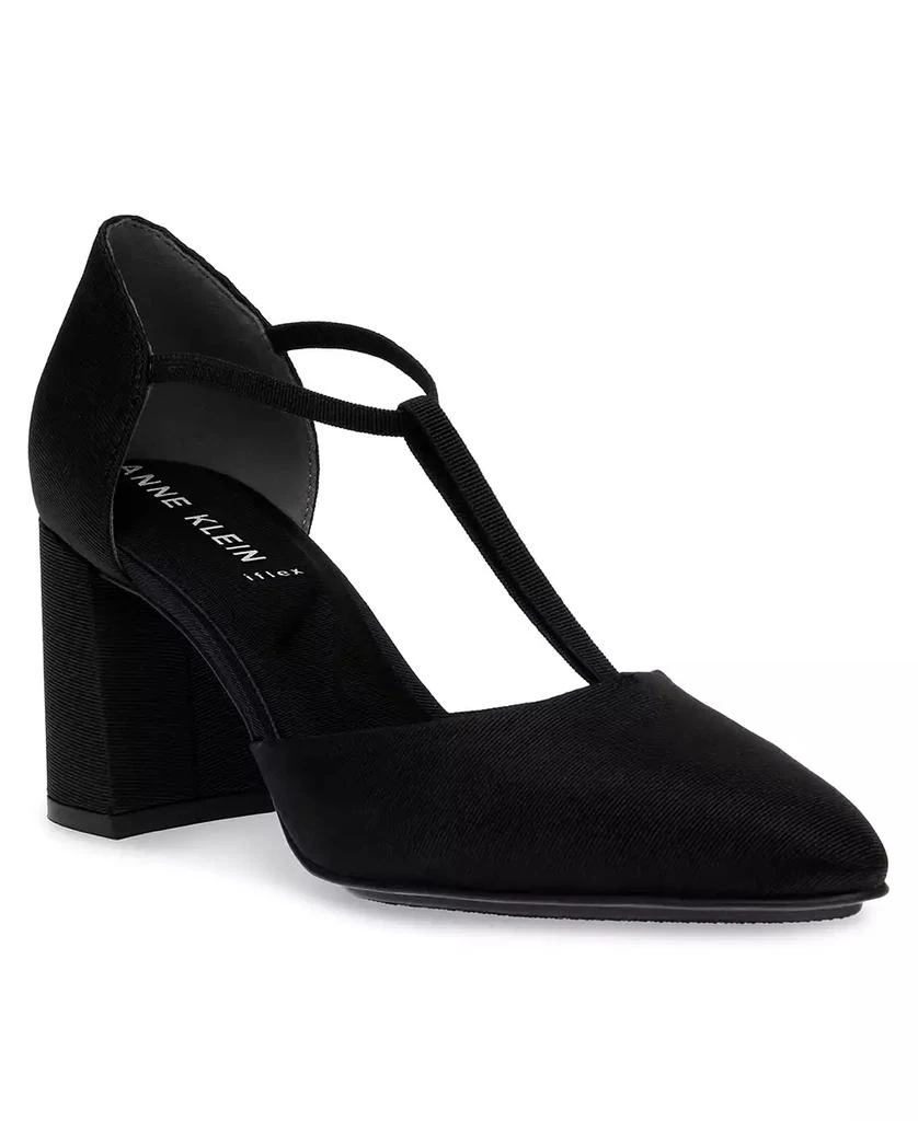 商品Anne Klein|Women's Barclay Pointed Toe T Strap Block Heel Pumps,价格¥666,第1张图片