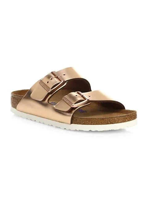 商品Birkenstock|Arizona Metallic Leather Sandals,价格¥1017,第1张图片