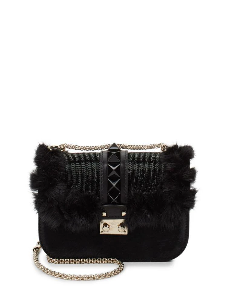 商品Valentino|Mini Mink Fur Rockstud Shoulder Bag,价格¥11794,第1张图片