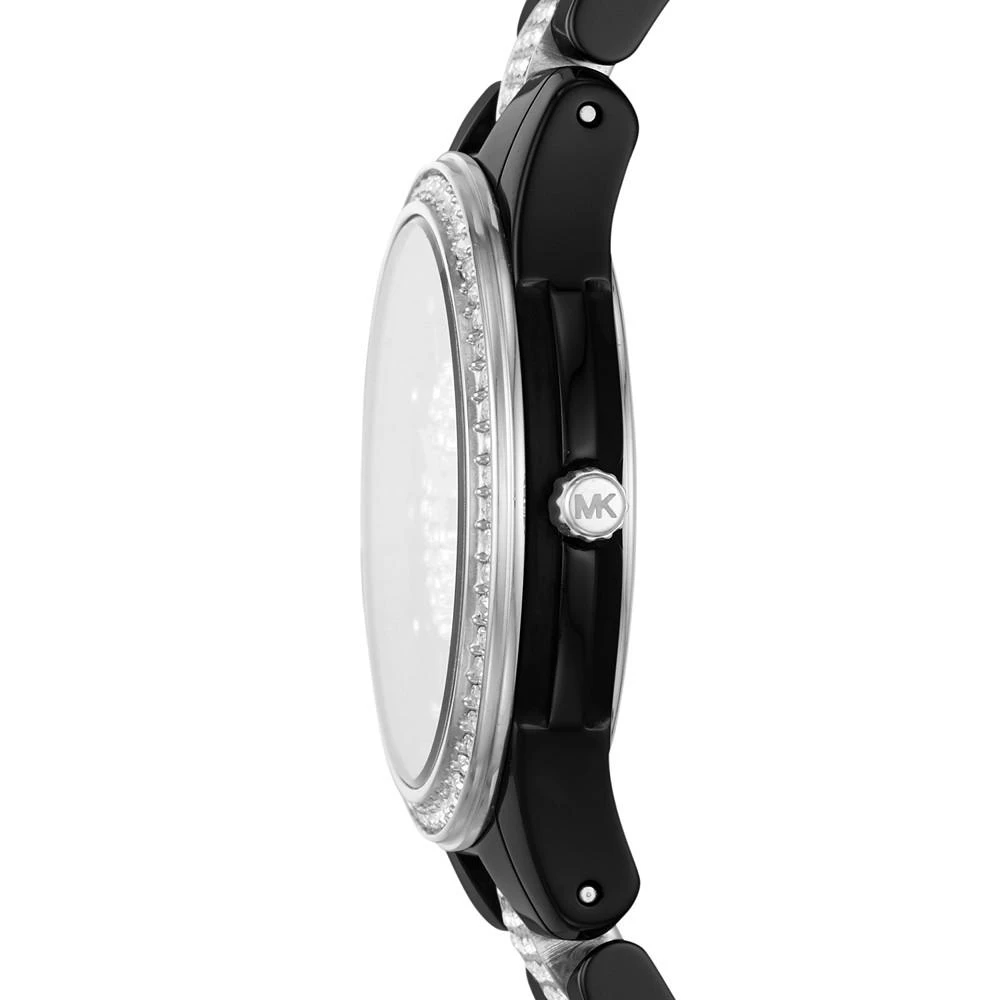 商品Michael Kors|Women's Runway Black Stainless Steel with Crystal Accents Bracelet Watch 28mm,价格¥1676,第2张图片详细描述