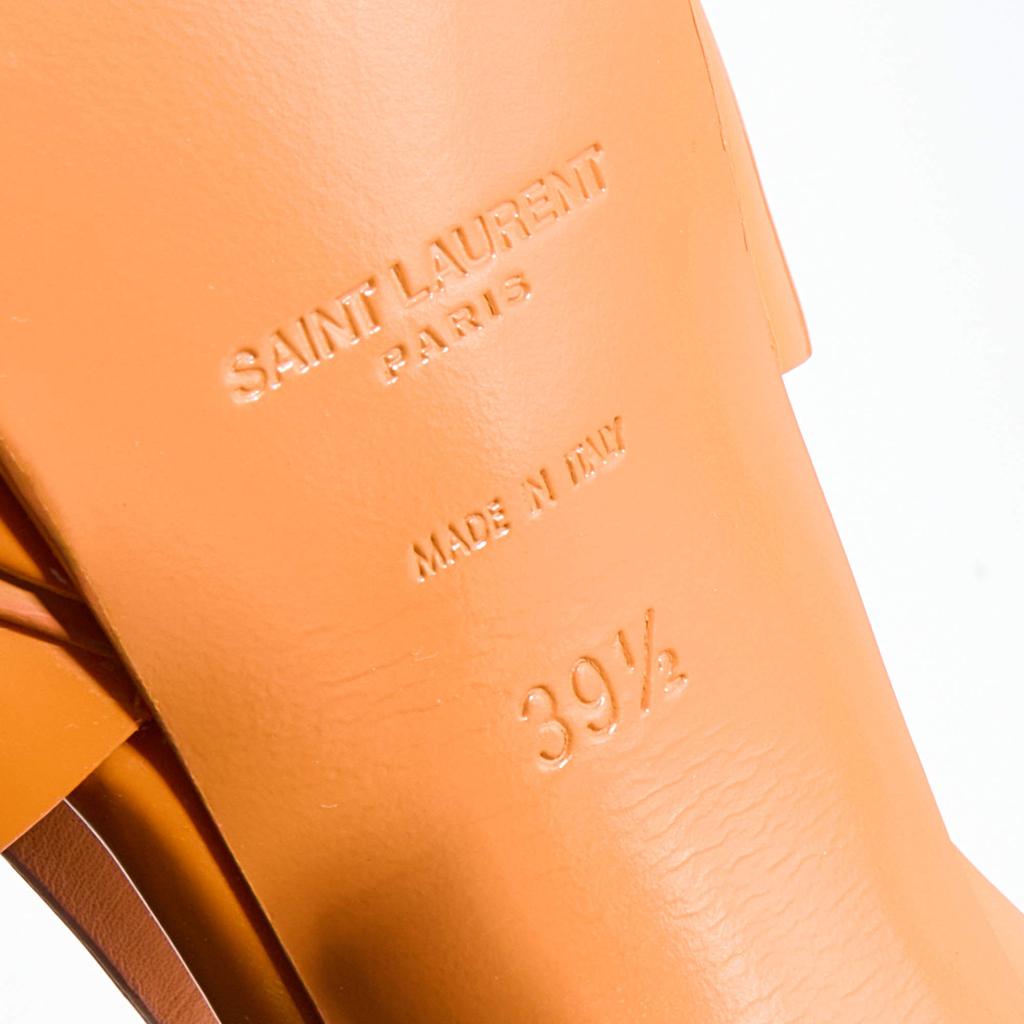Saint Laurent Orange Patent Leather Tribute Platform Sandals Size 39.5商品第8张图片规格展示
