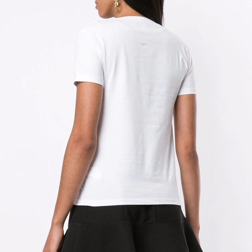 Moschino 莫斯奇诺 女士白色LOGO图案短袖T恤 A1904-9003-0001商品第2张图片规格展示